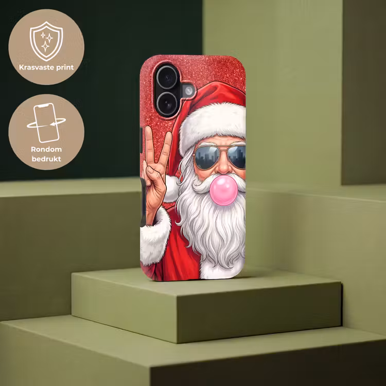Telefoonhoesje Toughcase - Kerstman - Zonnebril - Kerst — 7