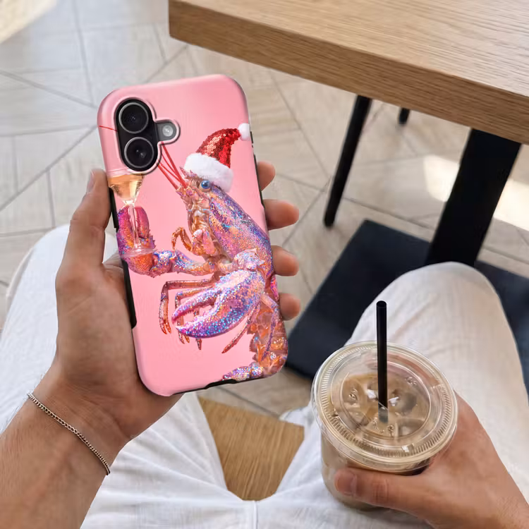 Telefoonhoesje Toughcase - Kreeft - Kerst - Roze — 4