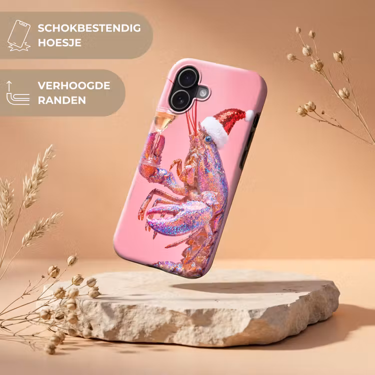 Telefoonhoesje Toughcase - Kreeft - Kerst - Roze — 5