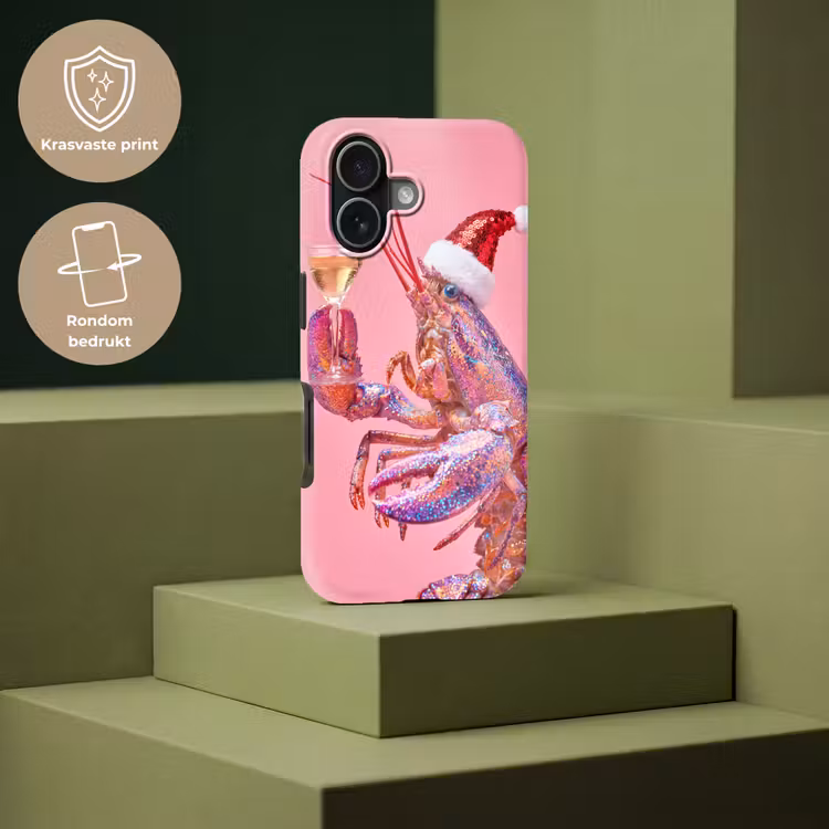Telefoonhoesje Toughcase - Kreeft - Kerst - Roze — 7