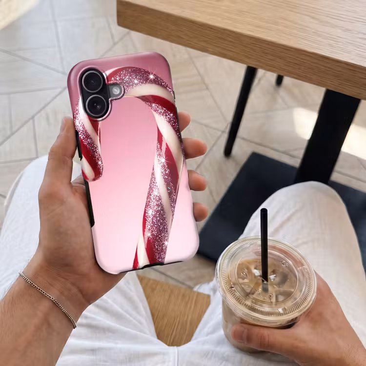 Telefoonhoesje Toughcase - Zuurstok - Glinsterend - Roze — 4