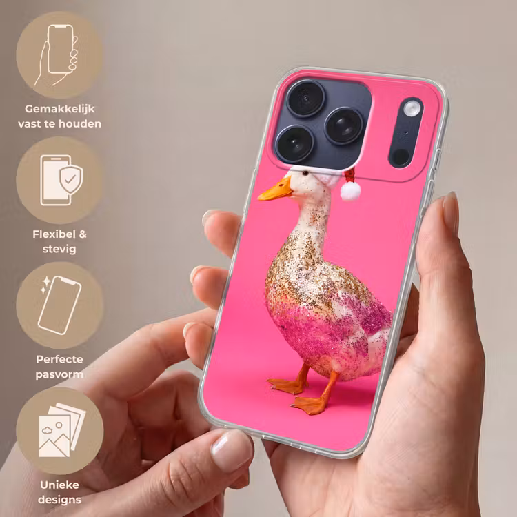 Telefoonhoesje - Vogel - Kerst - Roze — 4