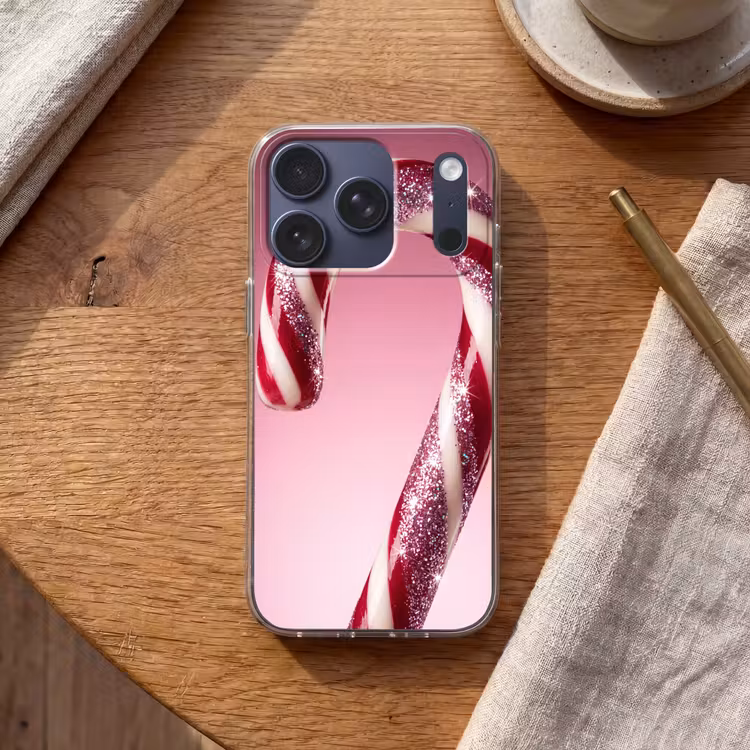 Telefoonhoesje - Zuurstok - Glinsterend - Roze — 2