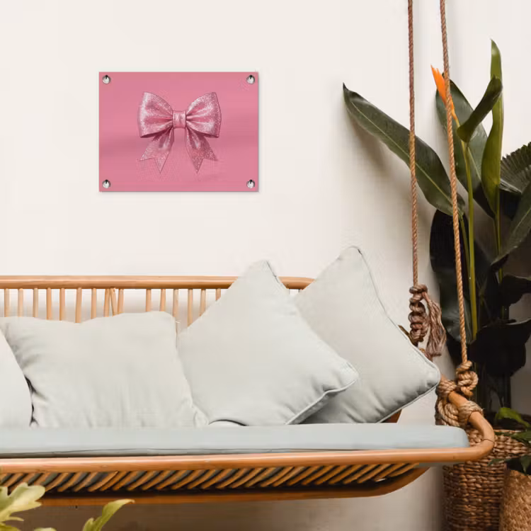 Tuinposter - Roze strik - Glitter — 5