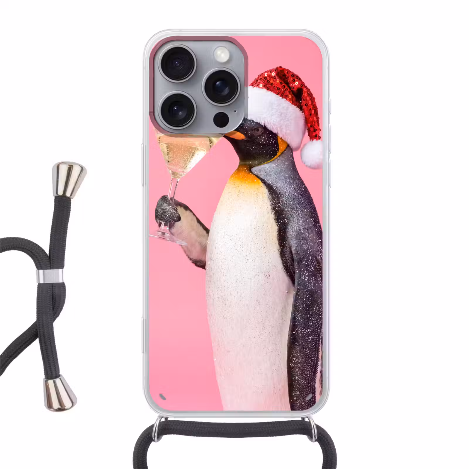Telefoonhoesje met koord - Pinguïn - Kerst - Feest — 1