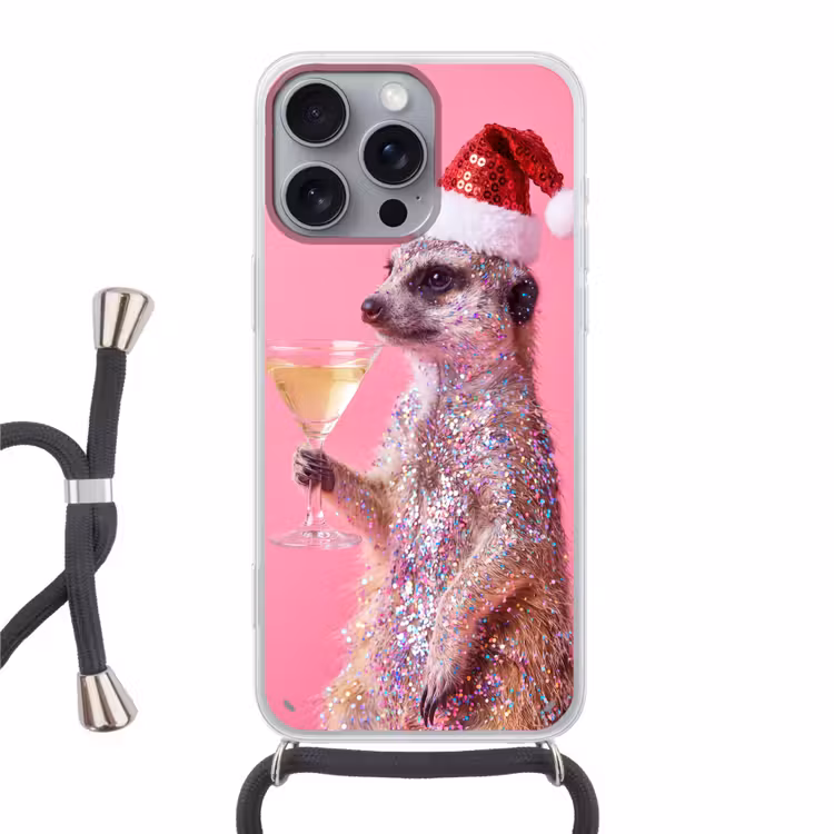 Telefoonhoesje met koord - Dieren - Glitter - Feest — 1