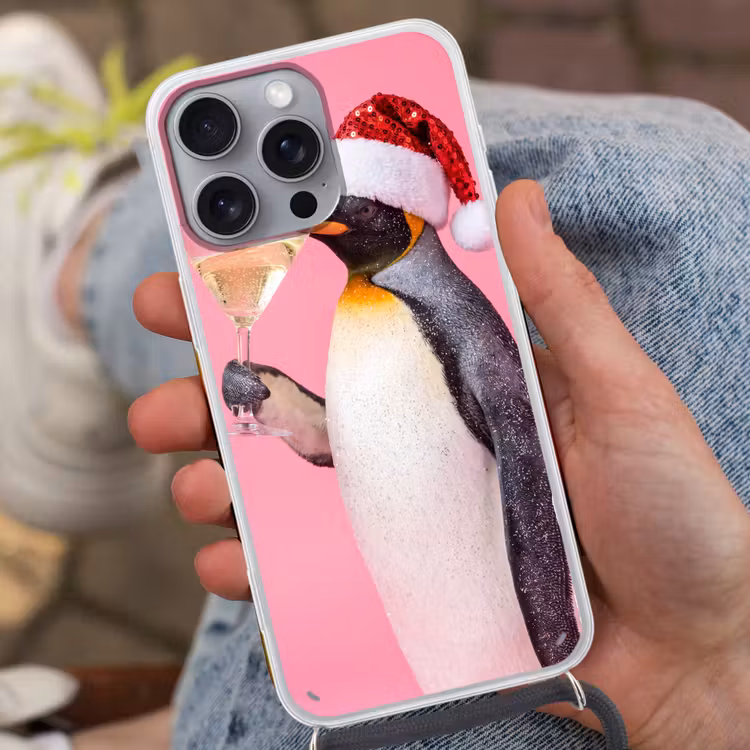 Telefoonhoesje met koord - Pinguïn - Kerst - Feest — 2