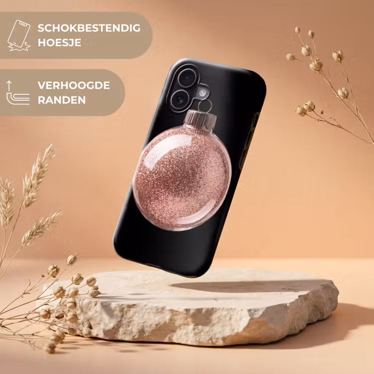 Telefoonhoesje Toughcase - Kerstbal - Roségoud - Kerst — 5