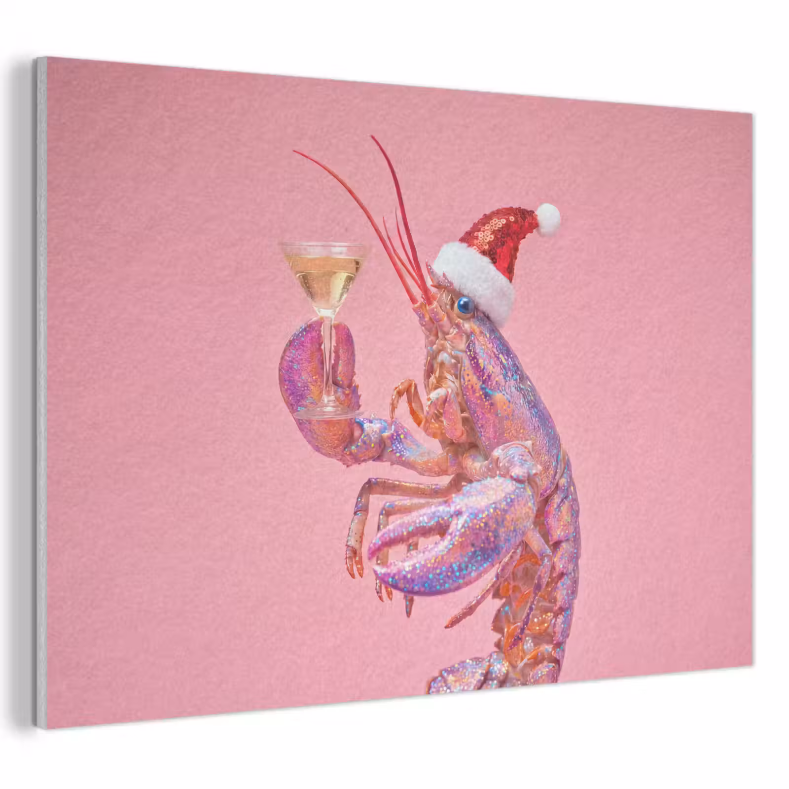 Akoestisch schilderij - Kreeft - Kerst - Roze — 1