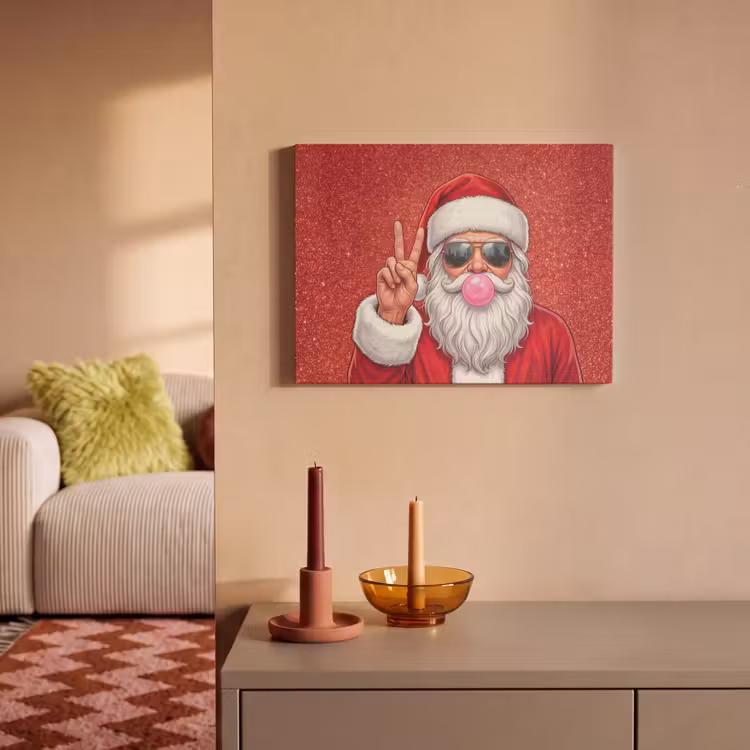 Akoestisch schilderij - Kerstman - Zonnebril - Kerst — 2