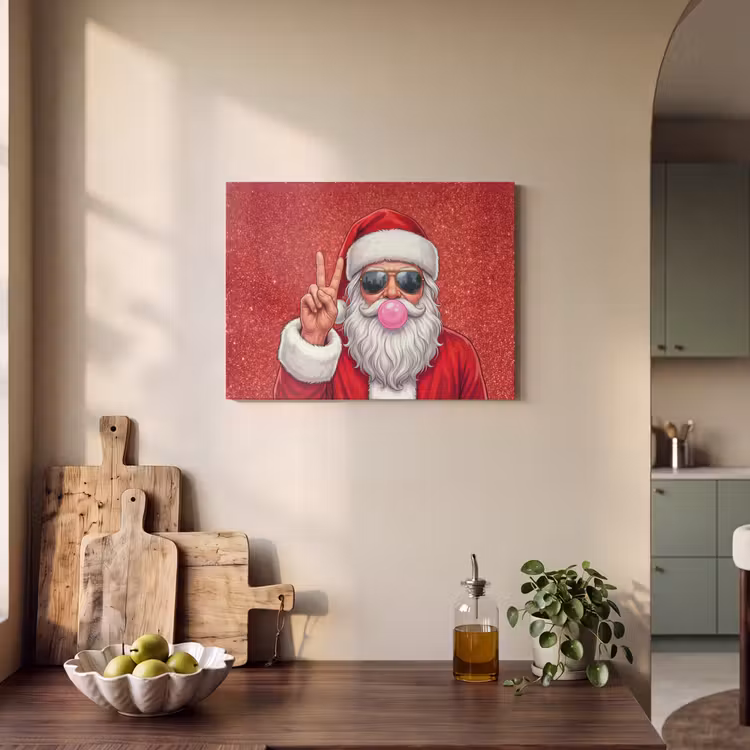 Akoestisch schilderij - Kerstman - Zonnebril - Kerst — 3