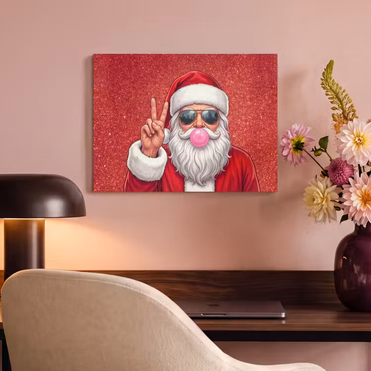 Akoestisch schilderij - Kerstman - Zonnebril - Kerst — 4