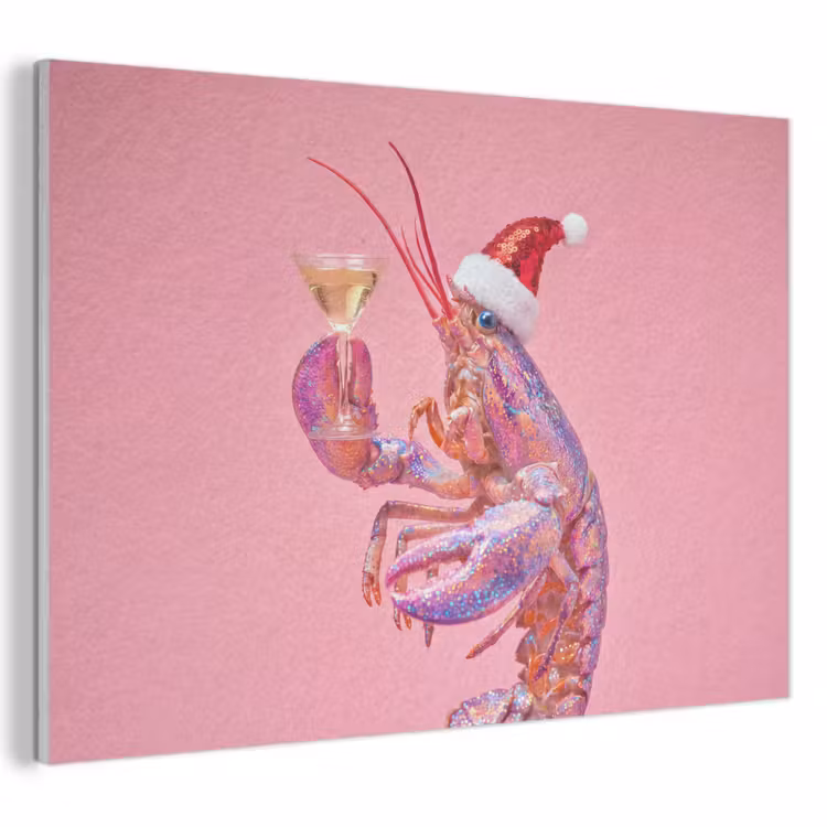 Akoestisch schilderij - Kreeft - Kerst - Roze — 1