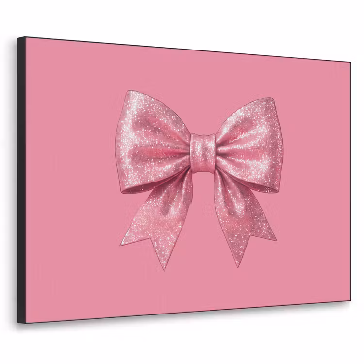 Art frame - Roze strik - Glitter — 1