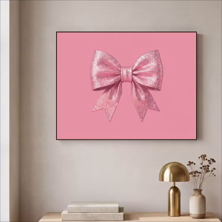 Art frame - Roze strik - Glitter — 5