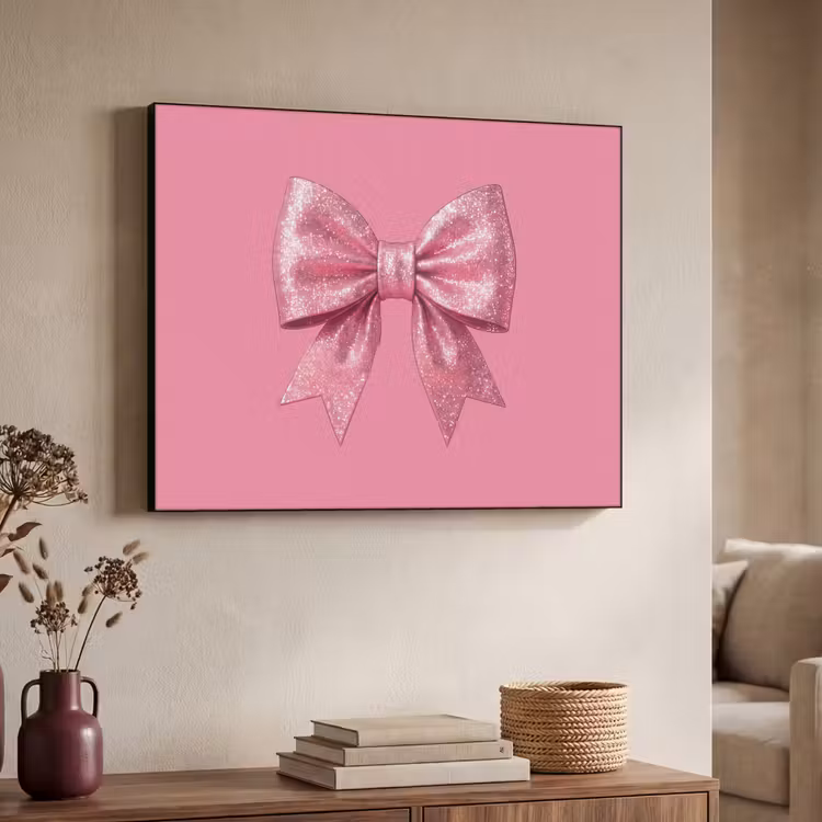 Art frame - Roze strik - Glitter — 7