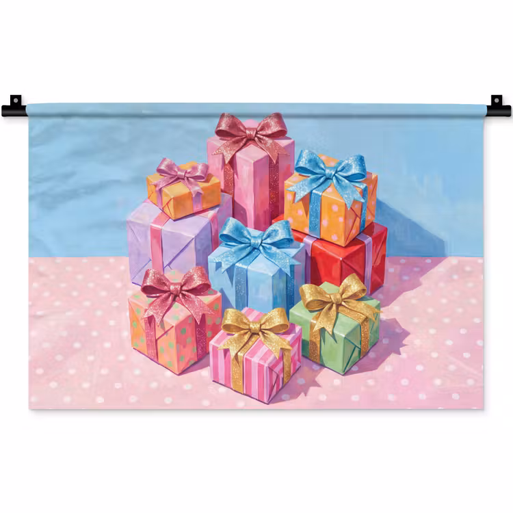 Wandkleed - Geschenken - Feest - Kleurrijk — 1