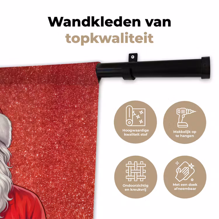 Wandkleed - Kerstman - Zonnebril - Kerst — 3