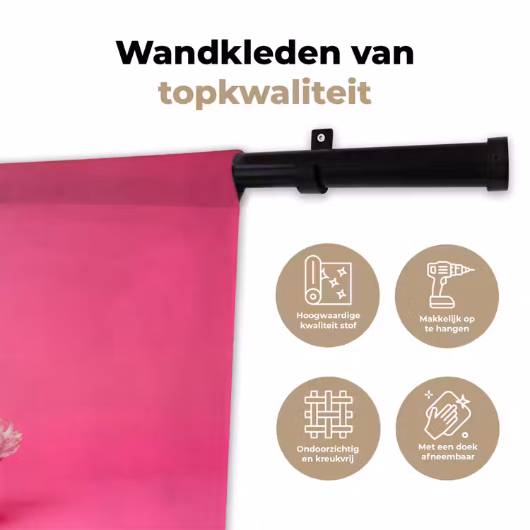 Wandkleed - Vogel - Kerst - Roze — 3