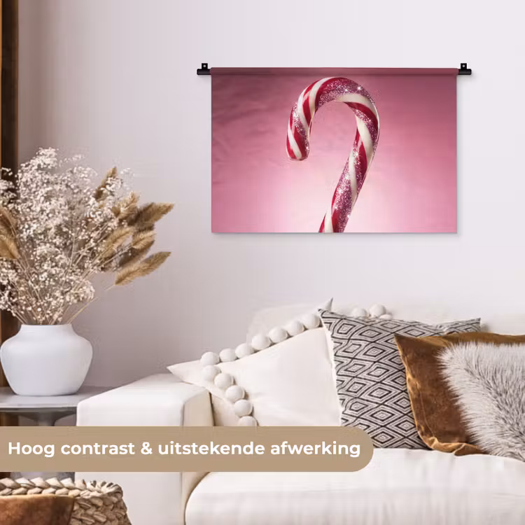 Wandkleed - Zuurstok - Glinsterend - Roze — 4