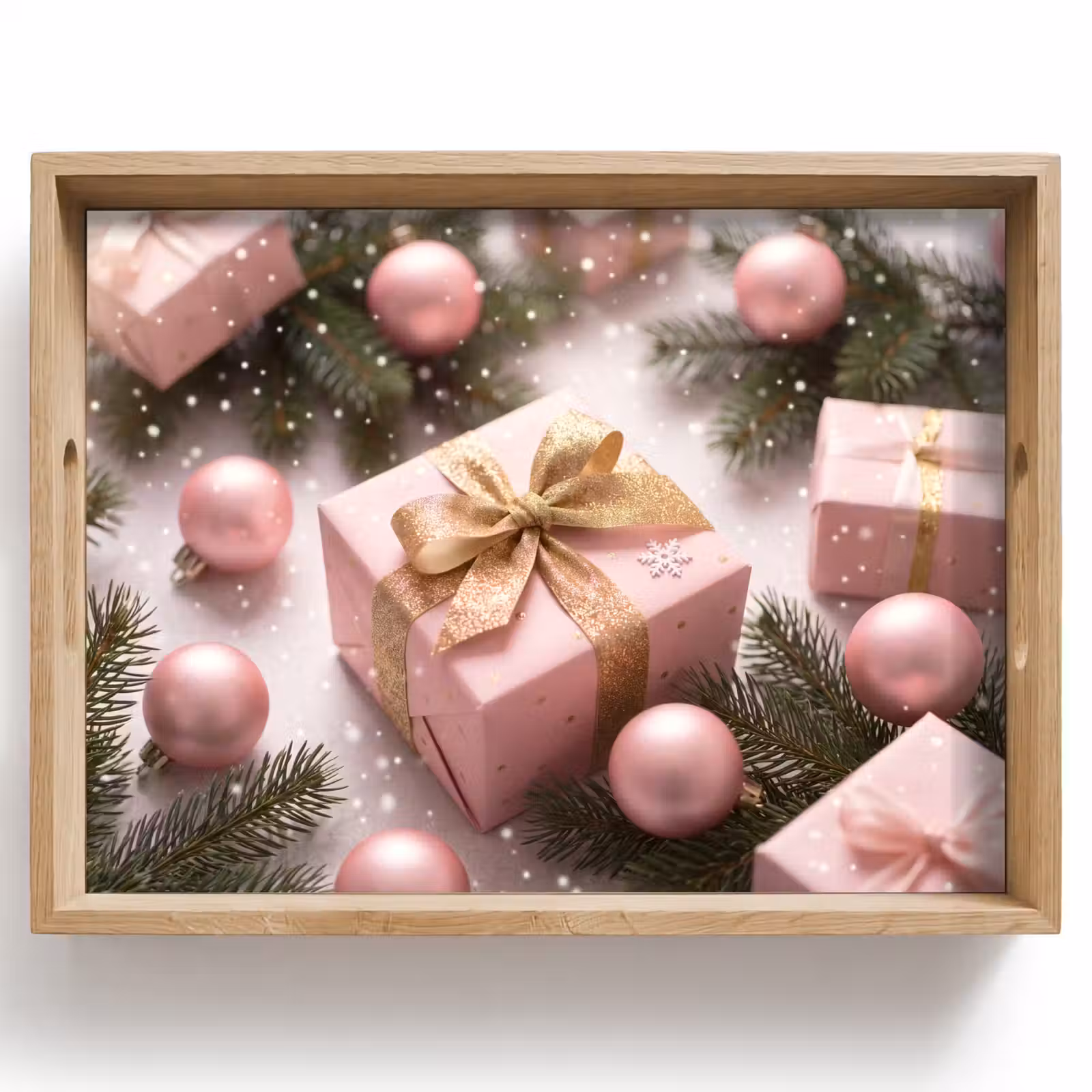 Dienblad - Cadeau - Kerst - Roze — 1