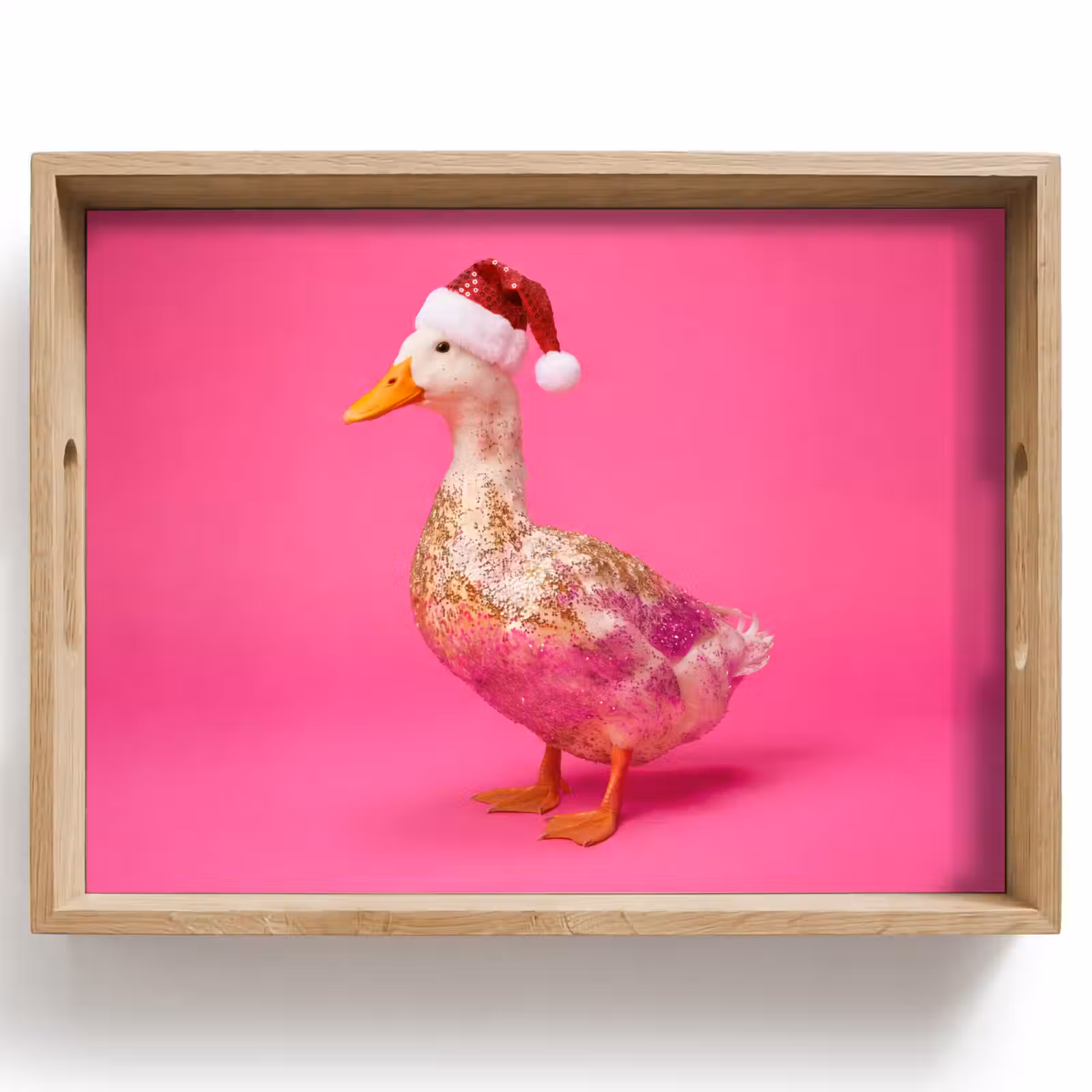 Dienblad - Vogel - Kerst - Roze — 1