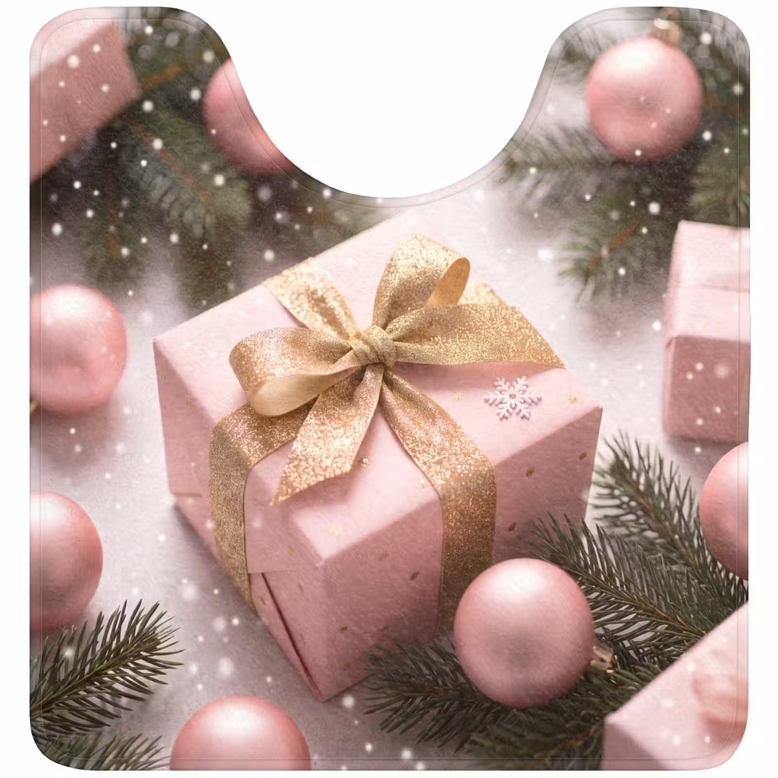 WC Mat - Cadeau - Kerst - Roze — 1