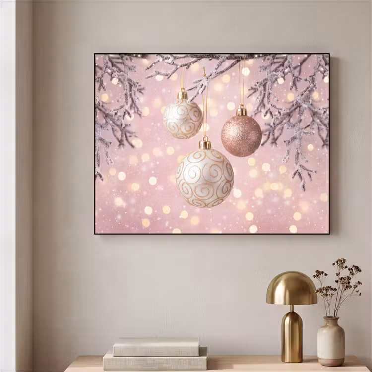 Art frame - Kerstbal - Roze - Winter — 5