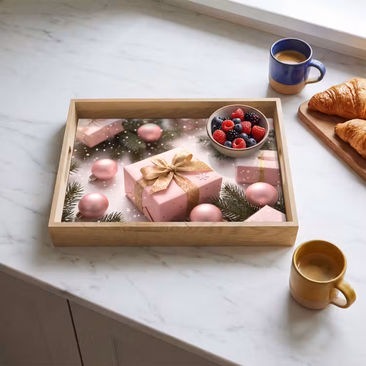 Dienblad - Cadeau - Kerst - Roze — 4