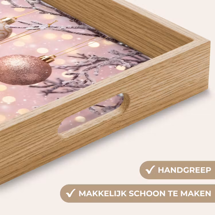 Dienblad - Kerstbal - Roze - Winter — 5