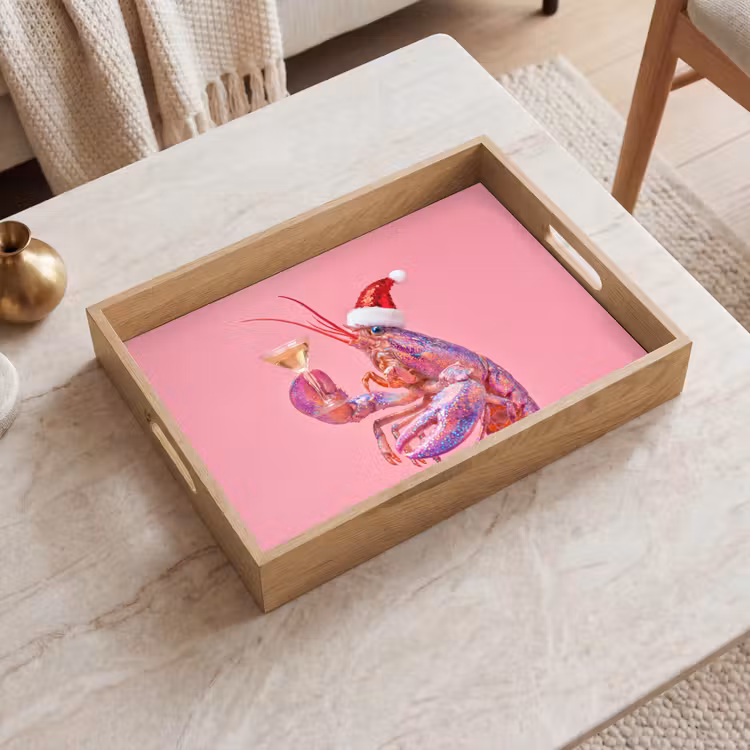 Dienblad - Kreeft - Kerst - Roze — 2
