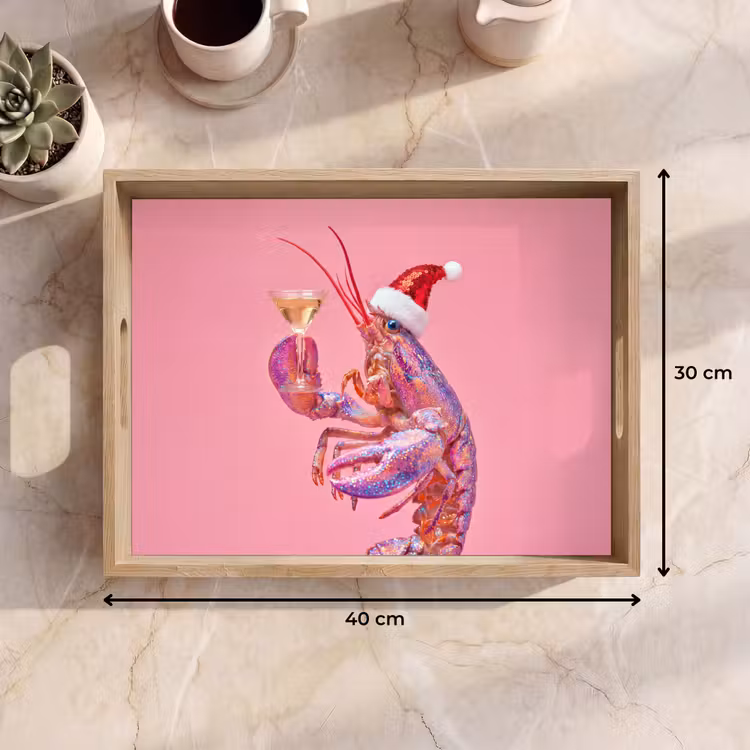 Dienblad - Kreeft - Kerst - Roze — 9