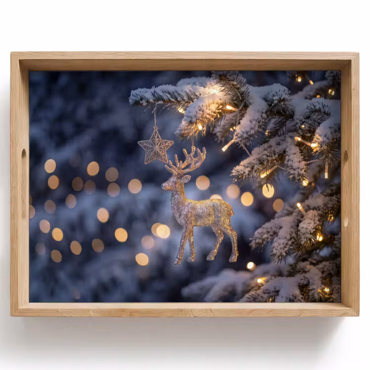 Dienblad - Rendier - Kerst - Sneeuw — 1