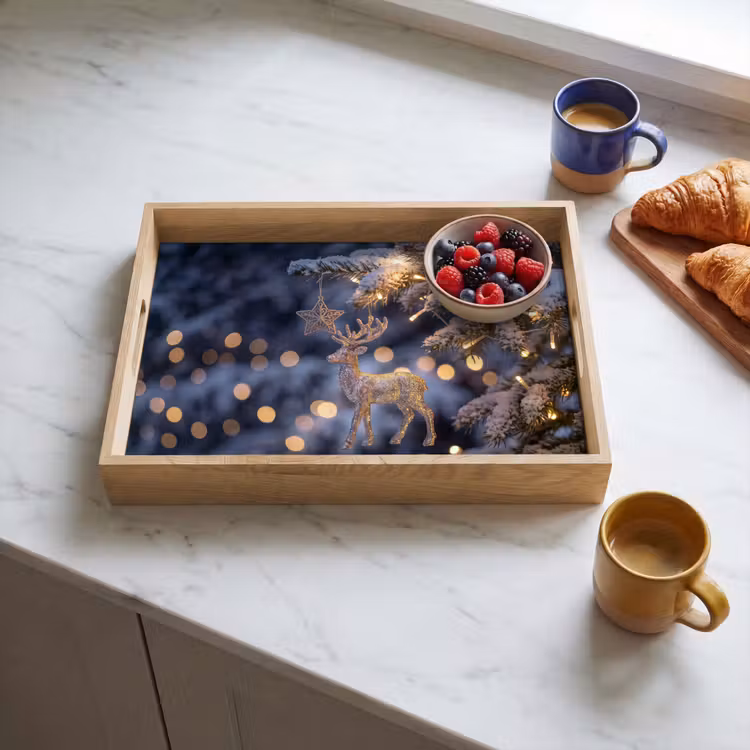 Dienblad - Rendier - Kerst - Sneeuw — 4