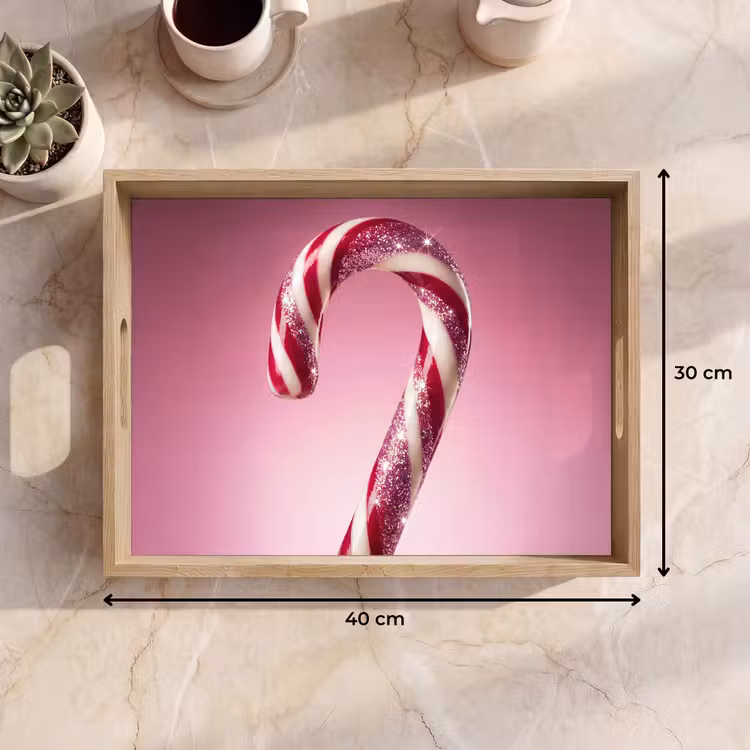 Dienblad - Zuurstok - Glinsterend - Roze — 9