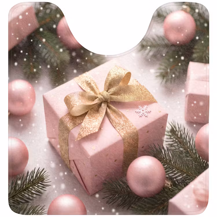 WC Mat - Cadeau - Kerst - Roze — 1