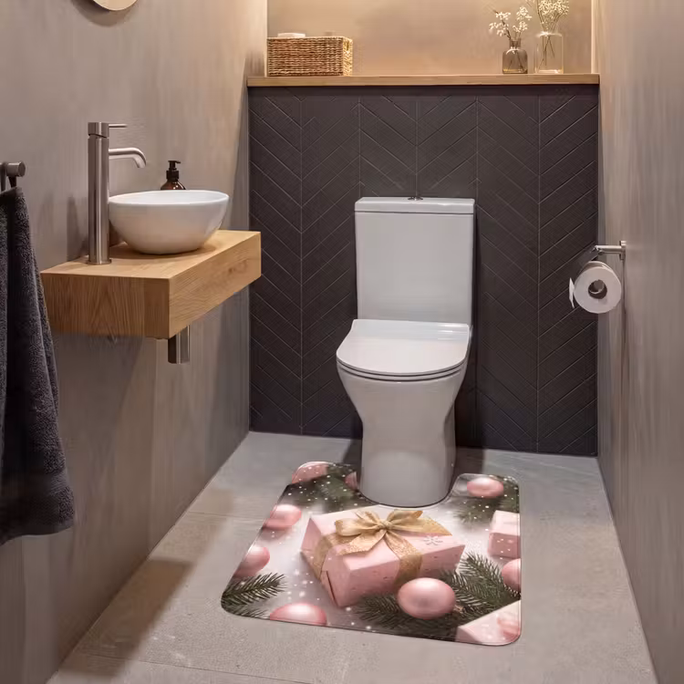 WC Mat - Cadeau - Kerst - Roze — 2