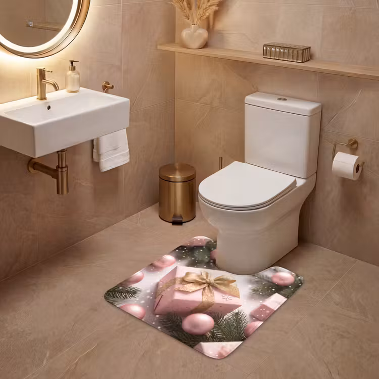 WC Mat - Cadeau - Kerst - Roze — 3