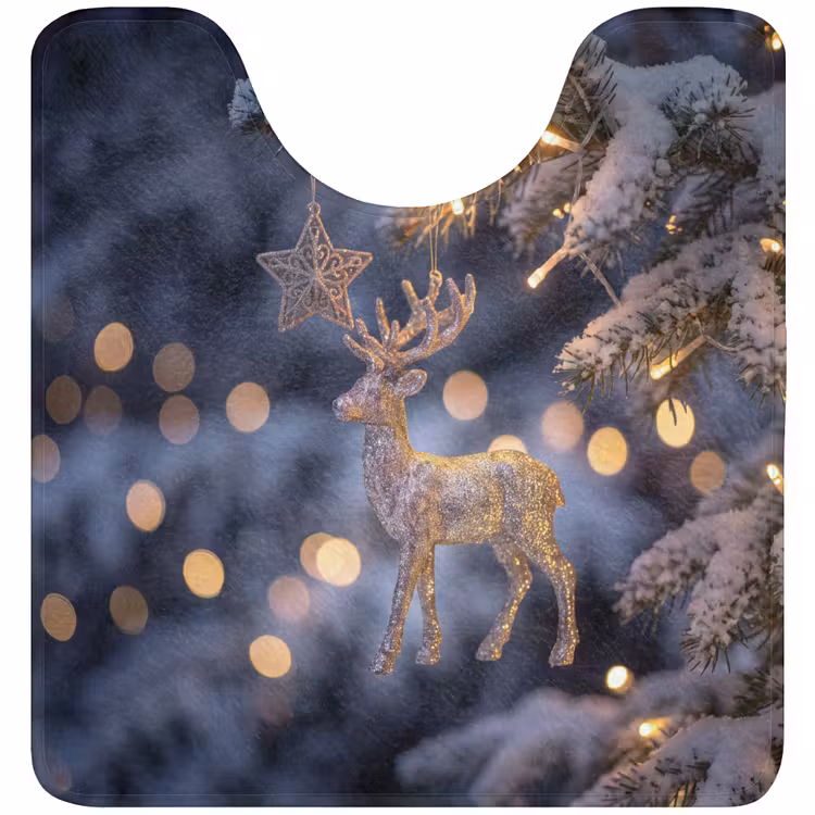 WC Mat - Rendier - Kerst - Sneeuw — 1