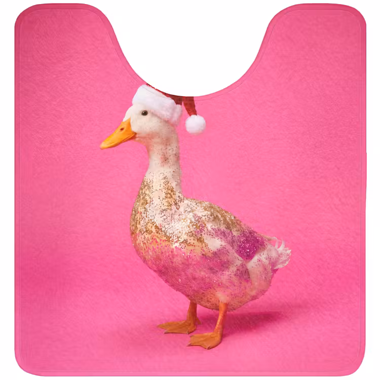 WC Mat - Vogel - Kerst - Roze — 1