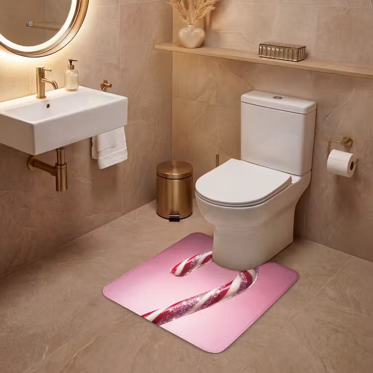 WC Mat - Zuurstok - Glinsterend - Roze — 3