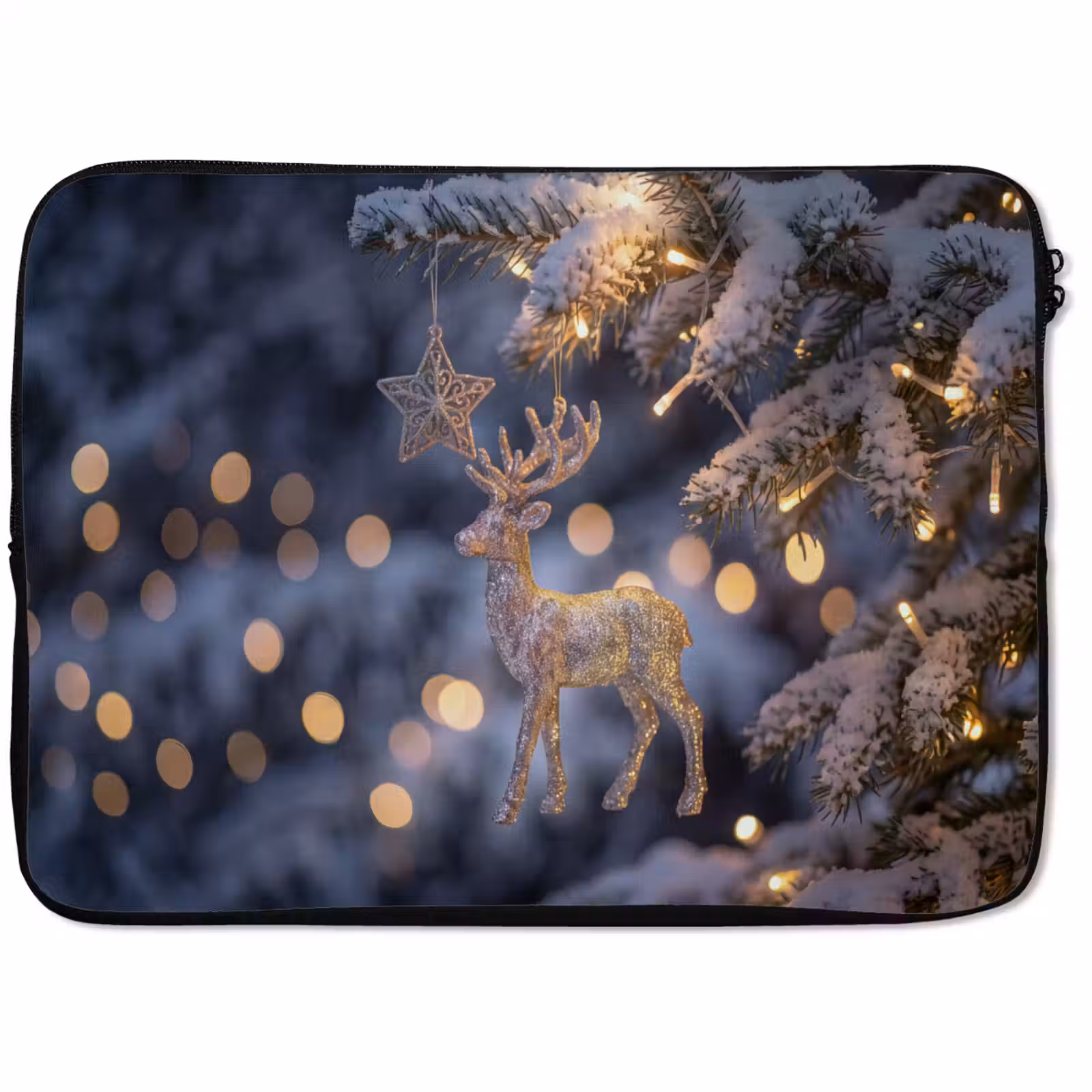 Laptophoes Rendier - Kerst - Sneeuw — 1