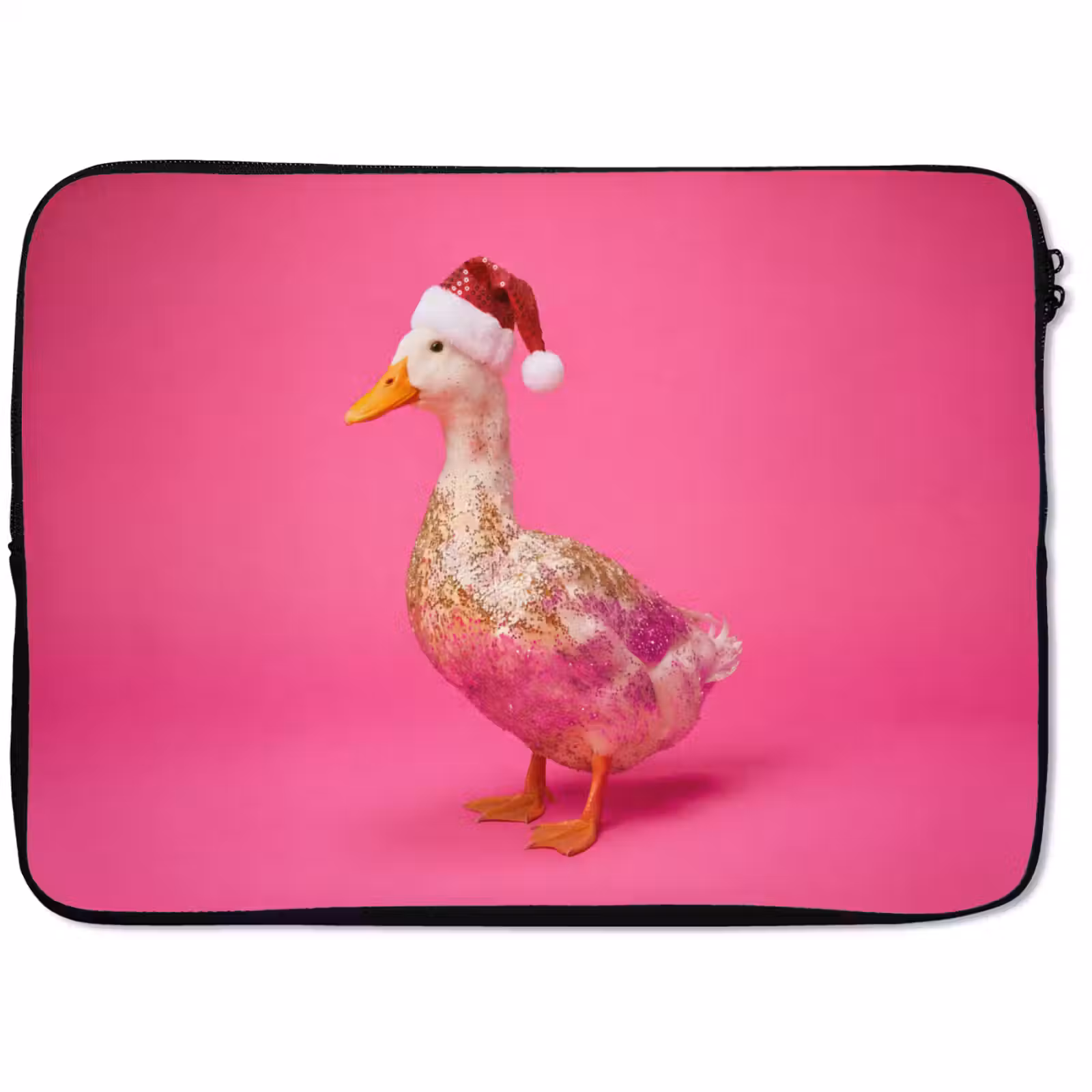 Laptophoes Vogel - Kerst - Roze — 1