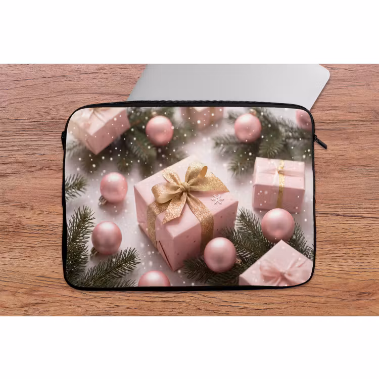 Laptophoes Cadeau - Kerst - Roze — 2