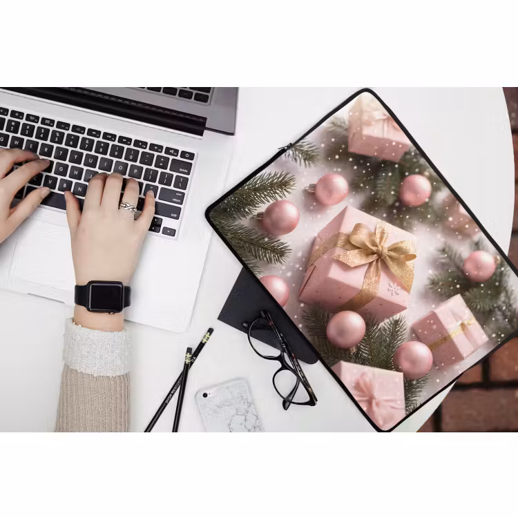 Laptophoes Cadeau - Kerst - Roze — 3