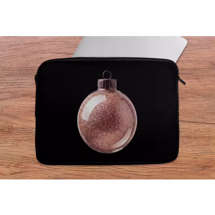 Laptophoes Kerstbal - Roségoud - Kerst — 2