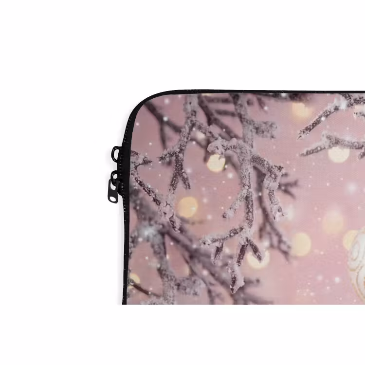 Laptophoes Kerstbal - Roze - Winter — 5