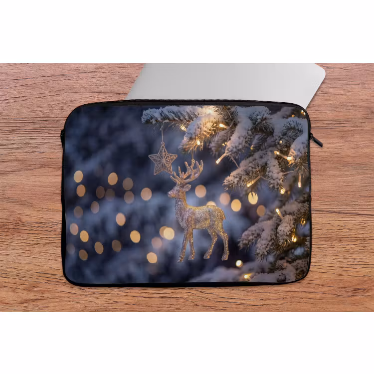 Laptophoes Rendier - Kerst - Sneeuw — 2