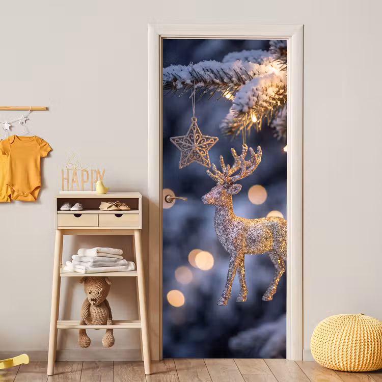 Deursticker - Rendier - Kerst - Sneeuw — 6