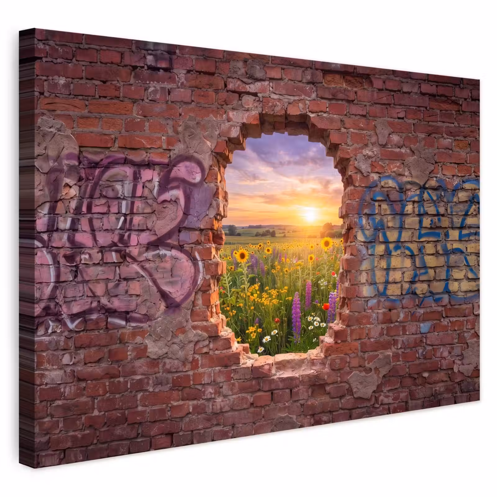 Buiten canvas - Bloemen - Veld - Natuur — 1